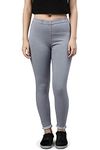 ADBUCKS Women's Denim Slim Fit with Elasticated Waistband Jeggings ( Grey, 34 )