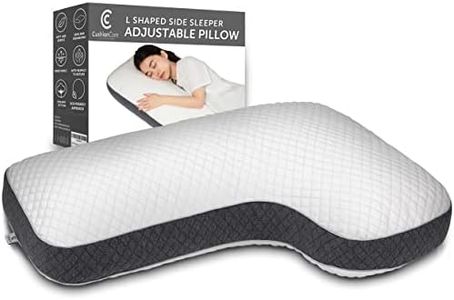 L Shaped Pillow Side Sleeper Pillow for Neck and Shoulder Pain Relief – Adjustable Shredded Memory Foam - Cervical Shoulder Pillow for Back Sleepers - Boomerang Pillows Orthopedic Contour for Sleeping