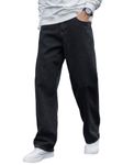 KOTTY Men's Solid Regular Fit Mid Distressed Fashionable Trendy Denim Jeans(Black,32)