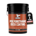 Liquid Rubber Smooth Polyurethane Deck Coating - Solar Protection Deck Sealant, Non-Toxic Multi-Surface Waterproofing Membrane, Easy to Apply, Saddle Brown, 4 Gallon, 15.1 Liter