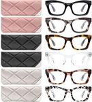 CCVOO 6 Pack Oprah Reading Glasses for Women, Eyeglasses, Blue Light Readers for Women, Computer Eye Glasses, Cheaters