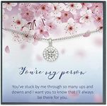 Grace of Pearl Youre My Person Necklace, You are My Person Gift, Best Friend Necklace, You're My Person Quote Card Friendship BFF Jewelry, Metal