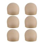 6 pieces Stocking Wig Caps to Hold Wig in Place Nylon Breathable Stretchy Wig Bald Caps for Women Makeup (Beige)