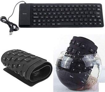 2HEET Foldable Silicone USB Wired Keyboard - Waterproof Roll-Up, Flexible Silent Typing Portable Slim for PC, Laptop, Notebook, Travel & Home