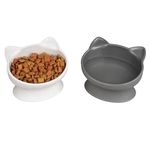 Kitty City Raised Cat Food Bowl Collection/Stress Free Pet Feeder and Waterer and Slow Feed Bowls