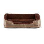 Bunty Deluxe Dog Bed - Small, Medium to XXL Calming Washable Dog Bed - Non-Slip Base, Raised Walls, Fleece Lined Interior, Plush Cushioning, Insulates & Retains Heat - XL, Cream