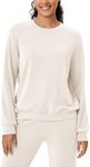 ODODOS Modal Soft Raglan Long Sleeves Sweatshirts for Women Oversized Crew Neck Pullover Tops, Ivory, Large