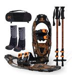 G2 21 Inches Light Weight Snowshoes for Women Men Youth, Set with Trekking Poles, Tote Bag, Gaiters,Special Fast Ratchet Binding, Orang Available