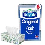 Royale Original 2 Ply Facial Tissue, Soft & Strong, 6 Tissue Boxes, 126 Tissues Per Box