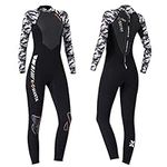 SK Studio Womens Wetsuit 3MM Neoprene Winter Swimwear Warm Diving Snorkeling Surfing Swimwear White G L