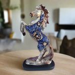 ALILA Jumping Horse Resin Statue Idol Showpieces for Good Luck Home Table Decor Decoration, 13 inches / 33cm