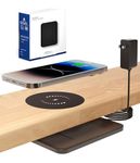 JiffyPoint Invisible Wireless Charger, 15-40mm Under Desk Wireless Charging Pad, Drill-Free Hidden Wireless Charger,10W Max Under Table Wireless Charger(Adapter Included)