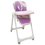 POLKA TOTS Luxury High Chair for Baby with 7 Adjustable Height Level, One Click fold, 3 reclinining Position and Comfortable Footrest, with Extra Cushioning and Wheels.(Twist n’ Taste, Star Print)