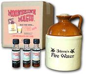 Personalized Moonshine Making Kit with 750ml Glass Moonshine Jug & Liquor Essence Flavorings (Peach, Cherry, Apple Pie Flavors) - Old Style, Liquor Whiskey Decanter Bottle & Essences Gift Set (MM1)