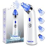 Blackhead Remover Pore Vacuum, Face Suction Pore Cleaner, 5 Suction Power Electric Blackhead Suction Remover, Extractor Tool, 4 Probes for Women & Men (Blue）