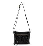 The Sak Women's Sanibel Leather Mini Crossbody, Black Floral Embossed Ii, One Size