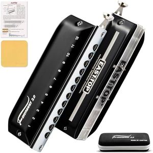 EAST TOP Updated FORERUNNER 2.0 without valves Chromatic Harmonica 12-Hole 48 Tones C Key Chromatic Mouth Organ Harmonica for Adults,Beginners and Students