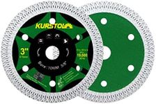 KURSTOL 3" Tile Diamond Blade - 2pcs 75mm Super Thin Porcelain Diamond Cutting Disc Wheel for Ceramic Granite Marble Angle Grinder Saw Blade with Arbor 3/8"(10mm)