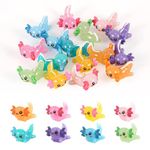 48pcs Mini Axolotl Figures, Little Resin Axolotl Miniature Axolotl Charms Tiny Small Animal Figurines Ornament Toy for DIY Craft Garden Landscape Dollhouse Potted Plants Decorations (8 Colors)