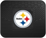 FANMATS 9998 Pittsburgh Steelers Back Row Utility Car Mat - 1 Piece - 14in. x 17in., All Weather Protection, Universal Fit, Molded Team Logo