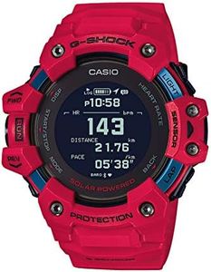 Casio Men's G-Shock Move, GPS + Heart Rate Running Watch, Quartz Solar Assisted Watch with Resin Strap, Red, (Model: GBD-H1000-4)