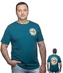 Men’s Short Sleeve Tee | Performance T-Shirt Fishing for Men Unisex | Bass Casual Athletic Fit Shirt (XXX Large Teal Bass)