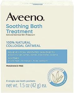 Aveeno Fragrance Free Soothing Bath Treatment, 100% Natural Colloidal Oatmeal, Sensitive Skin Bath Soak for Relief of Dry, Itchy, Irritated Skin Due to Eczema & Hives, Bath Packets, 8 ct.