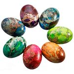 rockcloud Oval Cabochon Flatback Semi-precious Stones Sea Sediment Jasper for Jewelry Making, 18x25mm, Stone