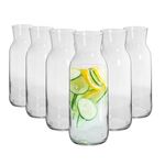 Argon Tableware 6x 1200ml Glass Water Jug - 'Brocca' Range - Juice Carafe Decanter for Water, Wine, Iced Tea