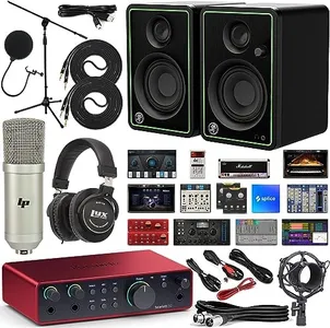 Focusrite Scarlett 2i2 4th Gen USB Audio Interface with Complete Kit Exclusive Software Bundle with CR4-X Creative Multimedia Monitors with Professional Microphone Kit and Recording Headphones