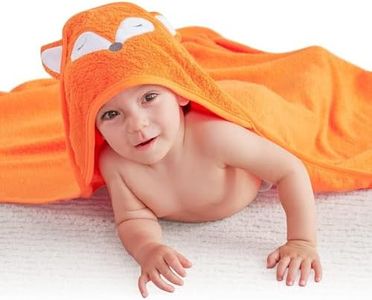 Touchat Baby Towels with Hood Soft Toddler Bath Towel for Infant Newborn Bathrobe for Kids 0-4 Years Essentials for Babies (Fox Kit, 35.1''x35.1'')