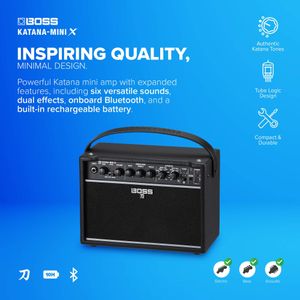 BOSS Katana-Mini X 10W Guitar Amplifier – Portable Practice Amp