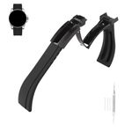 MMBAY Rubber 20MM Watch Bands Replacement Fit for Rolex Submariner Ghost Daytona Yachtmaster Deployment Buckle Silicone Strap Wirstband for Men and Women Waterproof Bracelet Watch accessories(Black