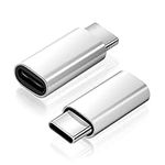 HEXTEK USB-C Adapter - Lighting to USB Type C (Male) - Charging Adapter Compatible with iPhone 15 Plus 15 Pro S24 Note 10 Pixel 8 Mate 60 Pro and More (2 Pack, Silver)