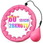 Weighted Hula Infinity Fitness Hoop for Adult Weight Loss, 2 in 1 Smart Fitness Workout Hula Circle Hoops with 28 Detachable Knots, Exercise Fit Hoop Suitable for Women and Beginners
