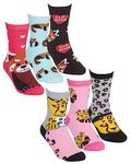 Undercover 6 Pairs Kids Cotton Rich Panda/Leopard Socks 43B771 1xEach 12.5-3.5