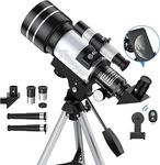 Zorzel Telescope for Adults & Kids, 70mm Aperture Refractor Telescopes (15X-150X) for Astronomy Beginners, Portable Travel Telescope with Height Adjustable Tripod