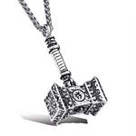 Asma Jewel House Thor HAMMER Superhero Stainless Steel Pendant Necklace For Men/Boys (Silver)