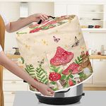 Xoenoiee Rabbit Mushroom Butterfly Pattern Pressure Cooker Cover for 6 qt Instant Pot, Kitchen Appliance Dust Cover with Pockets for Rice Cooker Air Fryer Slow Cooker