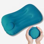 Homeaura Inflatable Travel Pillow - Ultralight Camping Pillow for Lumbar Support - Compressible Neck Pillow for Camping, Hiking, and Travel (Green)