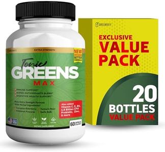 Tonic Greens Max, Extra Strength Immune Support Supplement, 60 Capsules, with Elderberry, Turmeric, Probiotics (20)