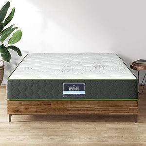 Giselle Bedding Queen Mattress, Medium Firm Bed Green Tea Foam Mattresses 25cm Thickness, with 5-Zone Pocket Spring System and Breathable Euro Top, 5Yrs Warranty, White with Vacuum Packed