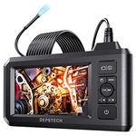 DEPSTECH Endoscope, 5.5mm 1080P HD Digital Borescope Inspection Camera, 4.3 Inch LCD Screen, IP67 Waterproof Snake Camera with 6 LED Lights, 16.5ft Semi-Rigid Cable, 32GB Card