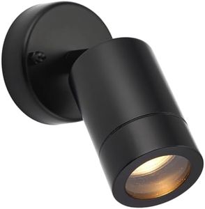 Palin Matt Black Steel External Outdoor Security GU10 Adjustable Tilt Wall Spot Light IP44 Rated