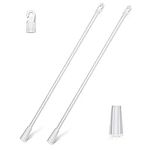 2 Pieces 12 Inches Blind Wand Vertical Blinds Replacement Parts Clear Plastic Blind Opener Long Window Blind Stick Tilt Rod with Hooks and Grips Rod for Vertical & Wood & Cordless Blinds