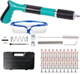 5-Speed Adjustable Manual Steel Nail Gun Kit with 25 Nails | Portable Concrete Nailer Wall Fastening Tool | Heavy Duty Nail Shooting Machine for Household Decoration, Woodworking & Installation