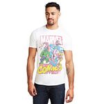 Marvel Men's Call Out T Shirt, White (White White), M UK