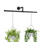 Bamworld Hanging Planters for Indoor Plants T-Shaped Hanging Plant Holder Plant Hanger Indoor Window Plant Shelves Ceiling Wall Mount Black Rod for Garden Wall Decor (Pot&Plant Not Included)