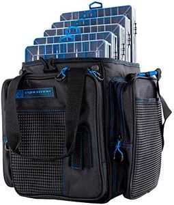 Evolution Outdoor Drift Series Topless Vertical Tackle Bag – Blue, 3700 Size, Outdoor Rucksack w/ 5 Fishing Tackle Trays, Padded Handle and Shoulder Strap, Plier Holster, Tackle Carrying Case