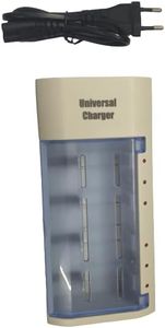 Universal Battery Charger for AA, AAA, C, D, 9V Ni-MH Ni-CD Rechargeable Batteries with Discharge Function